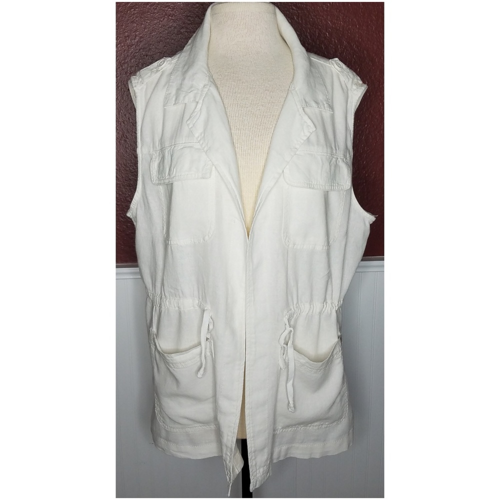 Linen blend vest